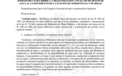 Entra en vigencia ley que permite al MOP construir plantas desaladoras
